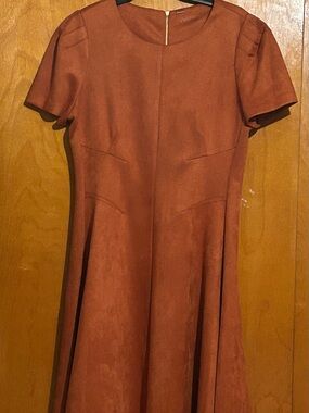Calvin Klein Rust-Orange Midi A-Line Dress